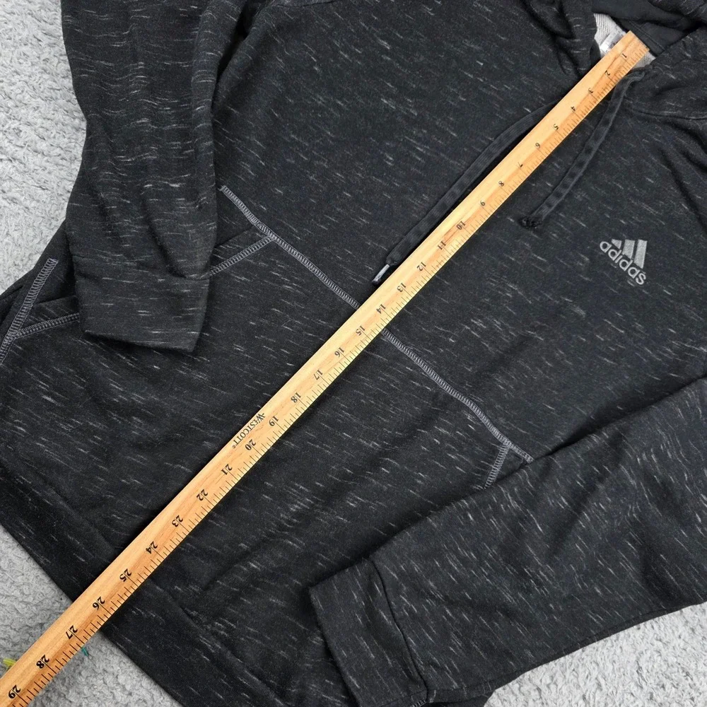 Adidas Hoodie Mens Large Black Heathered Space Dye‎ Pullover GK8910